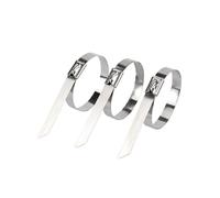 Stainless Steel Cable Ties 10 20 50 100 Pcs 4.6mm 0.18 inch Ball self Locking 304 Stainless Steel Cable Ties Exhaust Wrap Coated Locking Metal Zip-Exhaust(20PCS,4.6x800mm)