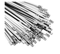 Stainless Steel Cable Ties 10/20/50Pcs Metal Self Locking Cable Ties Reusable Heavy Duty Cables Tie Organizer Multifunction StainlessSteel Zip Tie Fastener(50Pcs,4.6x100mm)