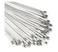 Stainless Steel Cable Ties 100/50Pcs Stainless Steel Cable Ties 4.6mm Heavy Duty Self-Locking Cable Zip Tie Multi-Purpose Metal Exhaust Wrap Locking Ties(100pcs,4.6x200mm)