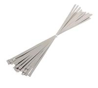 Stainless Steel Cable Ties 10mm 0.39 Inch 304 Stainless Steel Cable Twist Tie Lock Metal Zip Wrap Coated Detectable(50pcs,10x400mm)