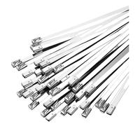 Stainless Steel Cable Ties 20/300Pcs Metal Zip Ties Secure Self-Locking Mechanism Stainless Steel Cable for Exhaust Wrap Garage Outdoor Fastener Stainless Steel Metal Cable Tie(4.6x150mm,40PCS)