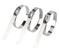 Stainless Steel Cable Ties - 304 Stainless Steel Self Locking Zip Ties for Exhaust Wrap - 20/50/100 Pcs, 7.9mm (0.31 Inch) Ball Design(50pcs,7.9x550mm)