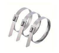Stainless Steel Cable Ties 50/500PCS Stainless Steel Cable Ties Metal Zip Ties Strap for Exhaust Wrap Multi-Purpose Heavy Duty Self-Locking Fastening Ring(4.6x100mm,300PCS)