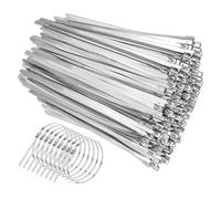 Stainless Steel Cable Ties Metal Cable Ties Stainless Steel Self Locking Fastening Rings Heavy Duty Cables Tie Strap Exhaust Wrap Organizer for Home Office(4.6x150mm,500PCS)