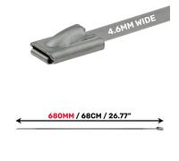 Stainless Steel Cable Ties Metal Zip Wrap Exhaust Heat Shield Straps 4.6mm Wide