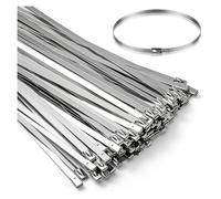 Stainless Steel Cable Ties Stainless Steel Cable Ties Multi-Purpose Heavy Duty Self-Locking Fence Metal Zip Tie 4.6mm Wide Fastening Ring Strap(4.6x300mm,40PCS)