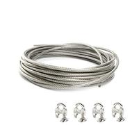 stainless steel cable, Transparent Vinyl Coated 304 SS Wire Rope Cable 7x19 164ft/50m 0.2in/5mm