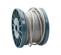Stainless Steel Cable Wire, 10m/33ft PVC Coated 304 Stainless Steel 7x19 Strand Wire Rope Multiple Sizes(10.0mm/8.0mm)