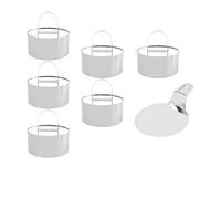 Stainless Steel Cake Circle Set,6 Pcs Round Cake Ring Mold with 6 Pusher and a Spatula Ring Cake Tin Mini Cheesecake Tins Round Food Presentation Rings for Pastries,Mousses,Cookies,Pancakes,Etc