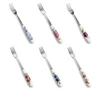 Stainless Steel Cake Forks Set of 6, Dessert Forks with Floral Design | Stainless Steel Cake Forks Set of 6, Dessert Forks with Floral Design, Pastry Forks for Fruit and Desserts