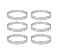 Stainless Steel Cake Rings Set of 6, Hole Design for Crispy Base, Round Baking Mould 11/12/13 cm, Dishwasher Safe, for Cakes and Pastries (13 cm)