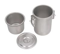 Stainless Steel Camping Cook Pot with Lid, Food Grade Stainless Steel Camping Cookware Steaming and Boiling Multifunction Pot for Hiking, Picnic