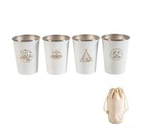 Stainless Steel Camping Cups 350ml 4-Pack Stackable(white 350ml)