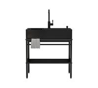 Stainless Steel Camping Kitchen Sink, Outdoor Small Kitchen Sinks, Laundry Utility Sink, Commercial Kitchen Prep & Utility Sink with Drainboard, for Garage Bar, Restaurant, Kitchen, Hotel and Home