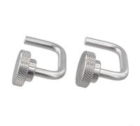 Stainless Steel Camping Table Connecting Hooks - 2-Pack Extension Link Buckles for IGT Folding Tables, 4 x 4 cm, Silver-Black(silver)