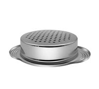 Stainless Steel Can Lid Colander Food Strainer for Draining Canned Goods | Heat Tolerant Design, Filters Beans and Pasta, Silver Finish, Suitable for Kitchen Sinks and Dorm Kitchens