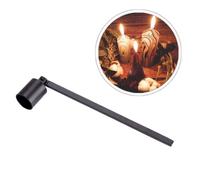 Stainless Steel Candle Snuffer with Long 7.5-Inch Handle for Safe Extinguishing - Black Bell-Style Candle Extinguisher, Ergonomic Grip, Wax-