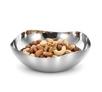 Stainless Steel Candy Bowl 8in Wave Serving Dish Decorative Bowl for Office | Silver Candy Bowl Mirror Polished Metal Tray, Modern Centerpiece Candy Dish for Keys Nuts Jewelry, Home Office Coffee Shop