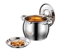 Stainless Steel Canister, Bacon Grease Saver, 12oz Oil Storage Jar with Strainer Lid Feature, Food-Grade Metal, Grease Jar with Practical Design, Kitchen Accessory for Cooking and Baking