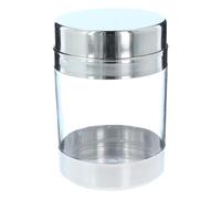 Stainless Steel Canisters Kitchen Storage Indian Ubha Dabba See Through Vertical Canister Storage Tin Jar Multipurpose Airtight for Tea Coffee Sugar Dry Food Snacks Spices (No3 (Diameter: 10cm))