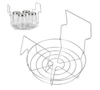 Stainless Steel Canning Rack Flat Canning Jar Rack with Foldable Handles Steamer Trivet Kitchen Insulated Steam Basket for Pressure Cooker Regular Wide Mouth Mason Jars