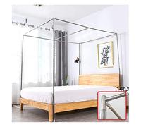 Stainless Steel Canopy Frame with Mosquito Net Bracket for Four Corner Bed Metal Tee Connectors Suitable for Single Double King Super King Bed 24mm Color Option 1.2x2m Bed Size.