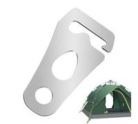 Stainless Steel Canopy Windproof Rope Buckle - 3.6x7x0.186cm Tent Accessory for Trekking Pole, Outdoor Camping & Building Wind Resistance - Anti-Slip Adjustable Fixing Clip for Secure Shelter Setup
