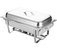Stainless Steel Capacity Food Warmer Set, Chafing Dish Buffet Set, Double Food pan with lid, for Buffet Weddings Parties banquets Catering Events,Single-A (Three D)