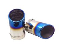 Stainless Steel Car Exhaust Muffler Tailpipe Finisher Endtips Trim Compatible With Audi Q7 2006~2013 Automovie Decoration Accessories(Blue,A)