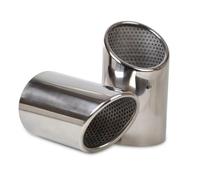 Stainless Steel Car Exhaust Muffler Tailpipe Finisher Endtips Trim Compatible With Audi Q7 2006~2013 Automovie Decoration Accessories(Silver,B)