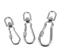 Stainless Steel Carabiner Clip Durable Stainless Steel Snap Hooks Locking Quick Release Dog Leash Buckle Leading Carabiner Clip(5mm)
