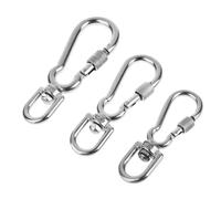 Stainless Steel Carabiner Clip Portable Stainless Steel Snap Hooks Locking Quick Release Dog Leash Buckle Leading Carabiner Clip(5mm)