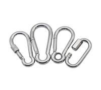 Stainless Steel Carabiner Quick Hanging Elastic Buckle M4/M5/M6 Connection Hook Spring Insurance Chain For Outdoor Sports For Outdoor Hiking(6x60 (6PCS))