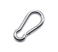 Stainless steel carabiner snap spring hook A4 316 marine grade hiking fishing camping keychain (1, 8mm x 80mm)