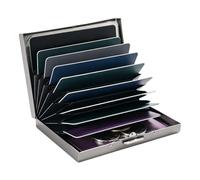 Stainless Steel Card Holder - Anti Theft Case, Accordion Wallet for Men | Size 7.5 x 4 cm | 10 Slot Accordion Style Card Case | Anti Theft Scan Blocking, Portable Silver Wallet for Switching