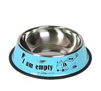 Stainless Steel Cartoon Colourful Pet Bowl | Colour: Blue | Size: XL