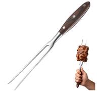 Stainless Steel Carving Fork with Wooden Handle, 11.6 in Cooking Meat Fork, Two Prong Forks Grill Barbecue Tool for Chicken, Turkey, Beef, BBQ, Grilling & Roasting, Silver