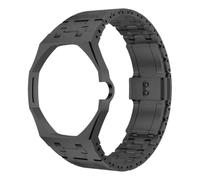 Stainless Steel Case Band Mod Kit Compatible with Swatch X Royal Pop | Modern Integrated Chain Case Band Set for 12'Clock Crown Orientation, Fold Over Clasp Unisex Wrist Band Gift for Watch Lovers