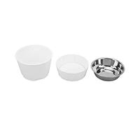 Stainless Steel Cat Bowl,Easy to Clean Non-Slip Silicone Mat Cat Feeder,Increased Neck Protective Heavy Duty Cat Double Bowl for Pets Cats and Puppies Food and Water Feeding (White [high double bowl])