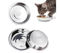 Stainless Steel Cat Bowls, 3 Pcs 5.5 Inch Replacement Basic Small Dog Bowl, Cat Food Bowls Whisker Shallow Food Metal Dish (5.5Inch)