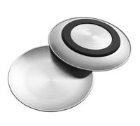 Stainless Steel Cat Bowls, 6.7" Wide and Shallow Cat Food Bowl Set with Silicone Ring for Non Slip, Flat Metal Cats Dishes or Plates for Feeding Indoor Cats, Kitten, Small Dogs (Silver-2 Pack)