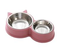 Stainless Steel Cat Bowls - Durable Pet Feeding Pan, Non Skid Food Dish | Modern Water Tray, Elevated Basin Plate Crock Holder, Kitten Puppy Feeder Vessel Pot Platter Container, Spill Proof Pet Recept