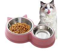 Stainless Steel Cat Bowls - Metal Dog Water Bowl, 11.81 x 5.51 x 1.97 Inch Water and Food Feeders, Lick Toys Thickened Puppies