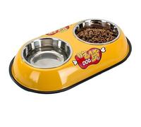 Stainless Steel Cat Food Bowl Stainless Steel Pet Bowl Stainless Steel Color Cat Food Bowl Small Dog Bowl Pet Drinking Bowl For Pets Cats And Puppies Feeding And Drinking Easy To Clean(Earthy yellow,S