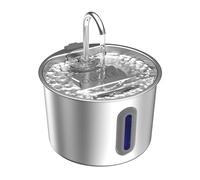 Stainless Steel Cat Fountain - 2.2L/74oz Ultra-Quiet Drinking Automatic Pet Water Fountain with Replacement Filters Cat Water Fountain with LED Window for Cats and Small Dogs