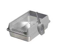Stainless Steel Cat Litter Box - Cat Front-Mounted Litter Tray | Deepen Pet êr Box | Semi-Enclosed Deepened Cats Toilet with Scoop for Dormitory Indoors Car Living Room, Indoor