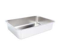 Stainless Steel Cat Litter Box Large | Oxidation Defiant & Scent Neutral Open Litter Pan | High Sides for Kittens/Adult Cats/Multiple Cats | Simple Maintain Non Absorbent (50 * 35 * 10cm)