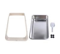 Stainless Steel Cat Litter Box Odor Control High Sides Metal Litter Box Anti Urine Leakage Easy Cleaning Large Litter Pan with Top Lid (Small 9x9x11cm/ 3.54x3.54x4.33in)