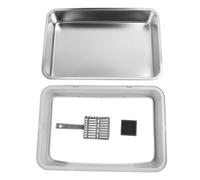 Stainless Steel Cat Litter Box with Lid, Enclosed Kitty Litter Box, High Sided Anti Splash Design Blocks Odors, Extra Large Size for Big Cats, Easy to Clean Durable Metal Tray with (Light Grey)