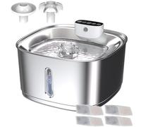 Stainless Steel Cat Water Fountain Wireless - 108oz/3.2L Cordless Pet Fountain with 4000mAh Battery, Motion Sensor & 3 Modes, Ultra Quiet Automatic Water Dispenser for Cats, Dogs, and Small Pets